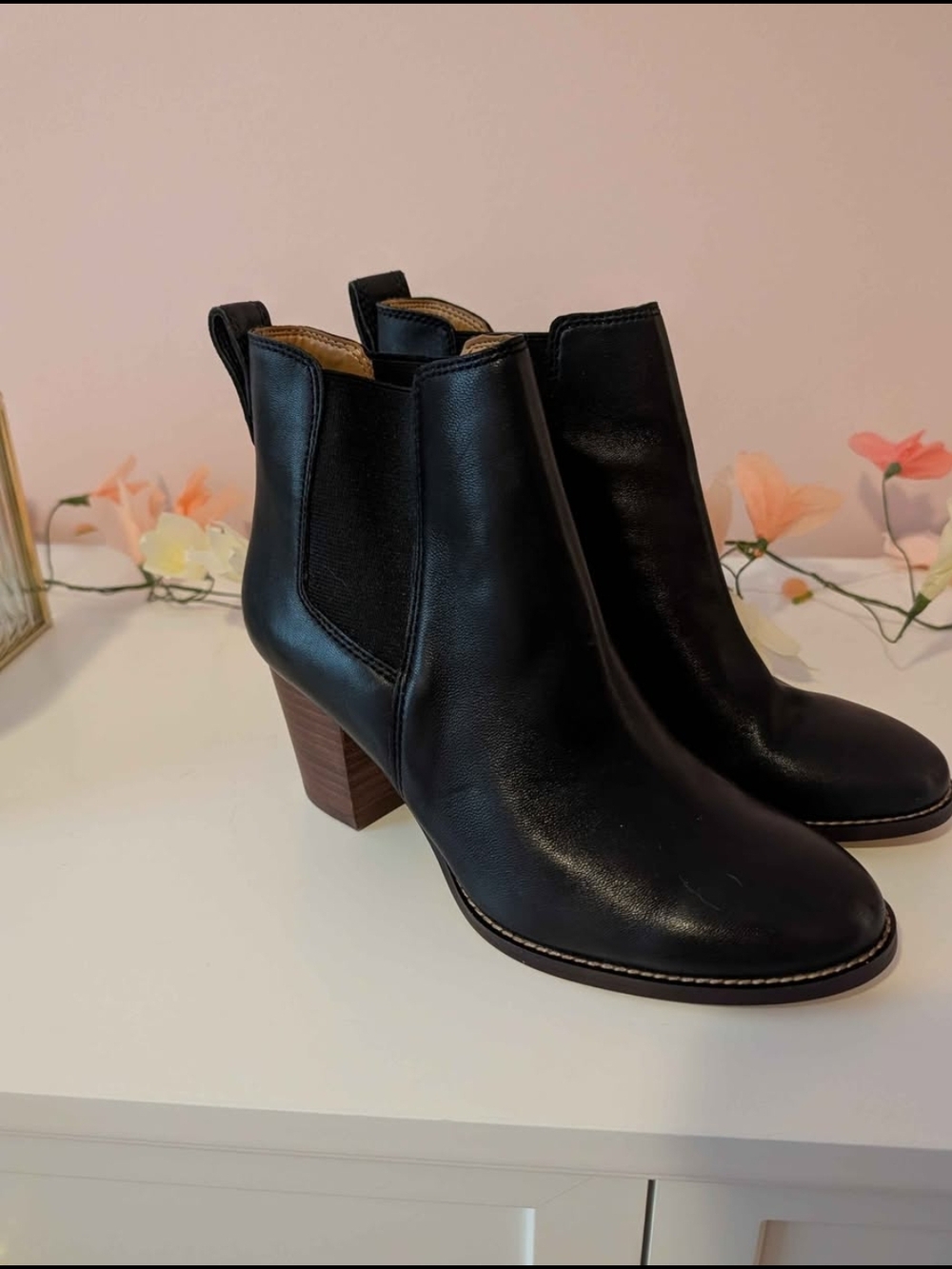 Jcrew Factory Rory Black Leather Ankle Boots